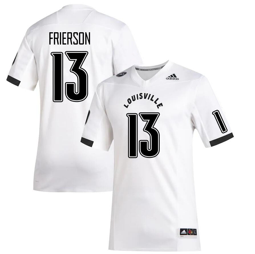 Men #13 Gilbert Frierson Louisville Cardinals College Football Jerseys Stitched Sale-White